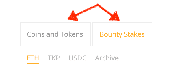 bounty stakes and tokens