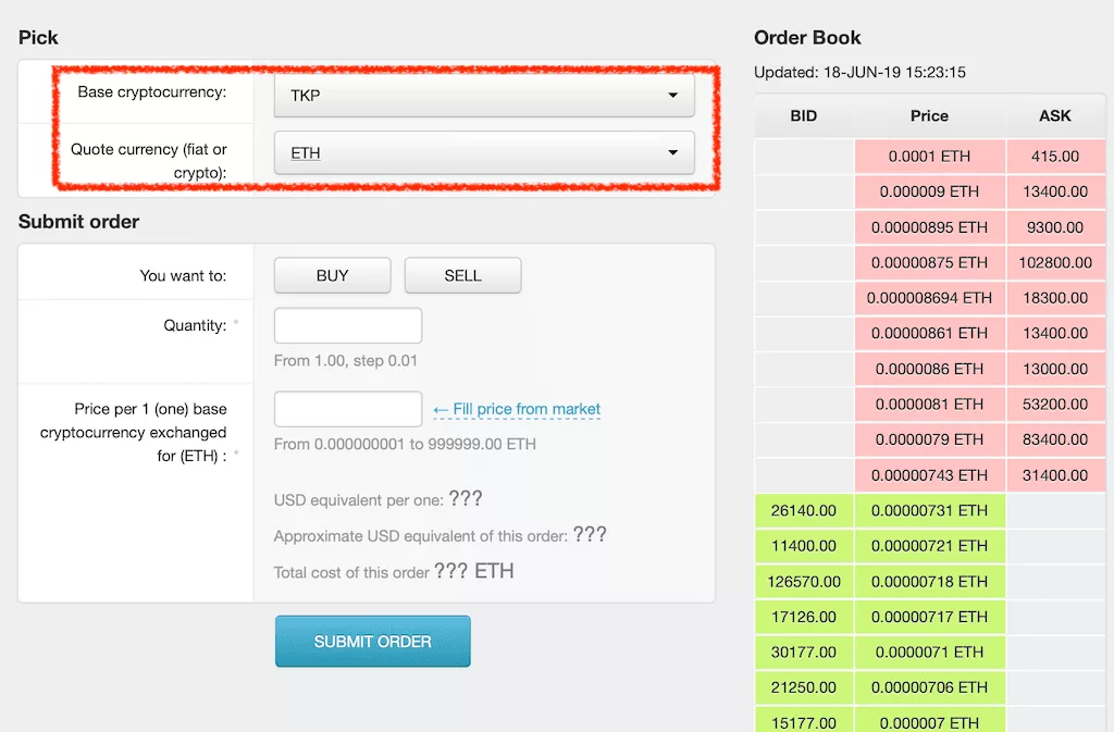 trade order placement