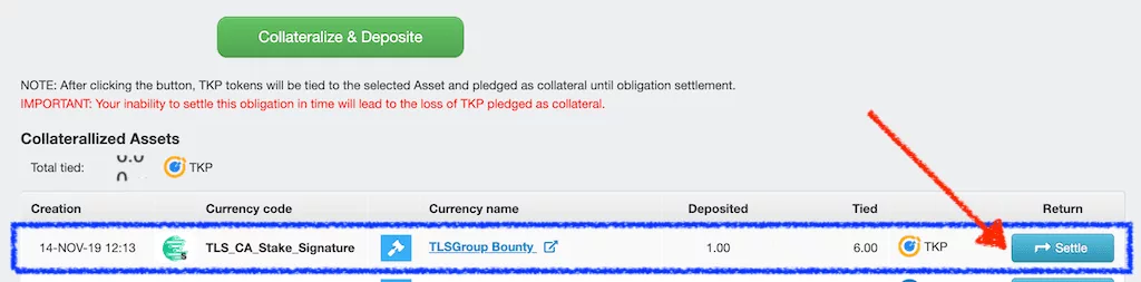 how to settle TLS bounty stakes