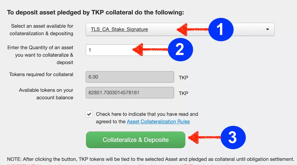 TLS Bounty stakes depositing