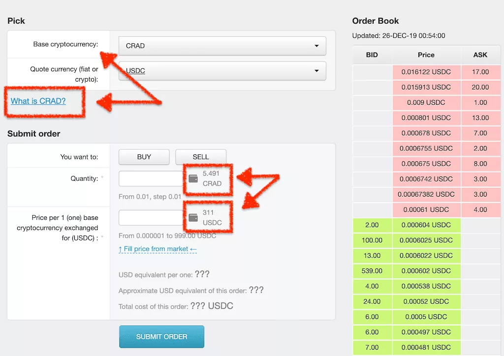 cryptocurrency exchange order book