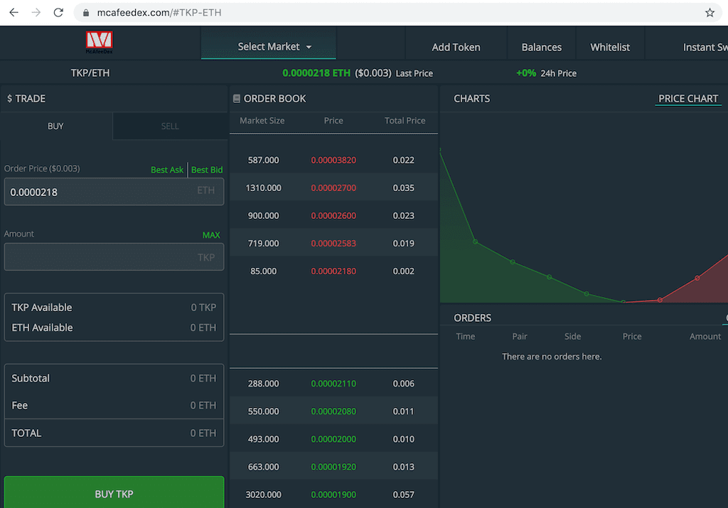 mcafeedex crypto exchange