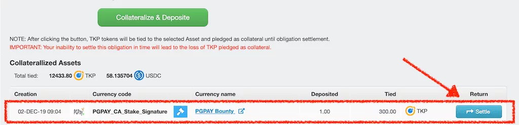 get TKP collateral back