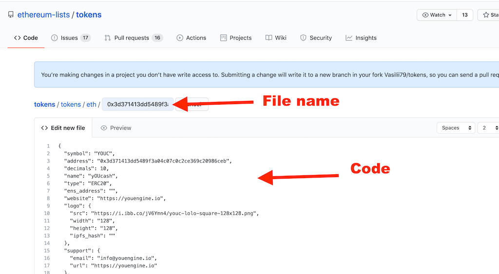 file name and code