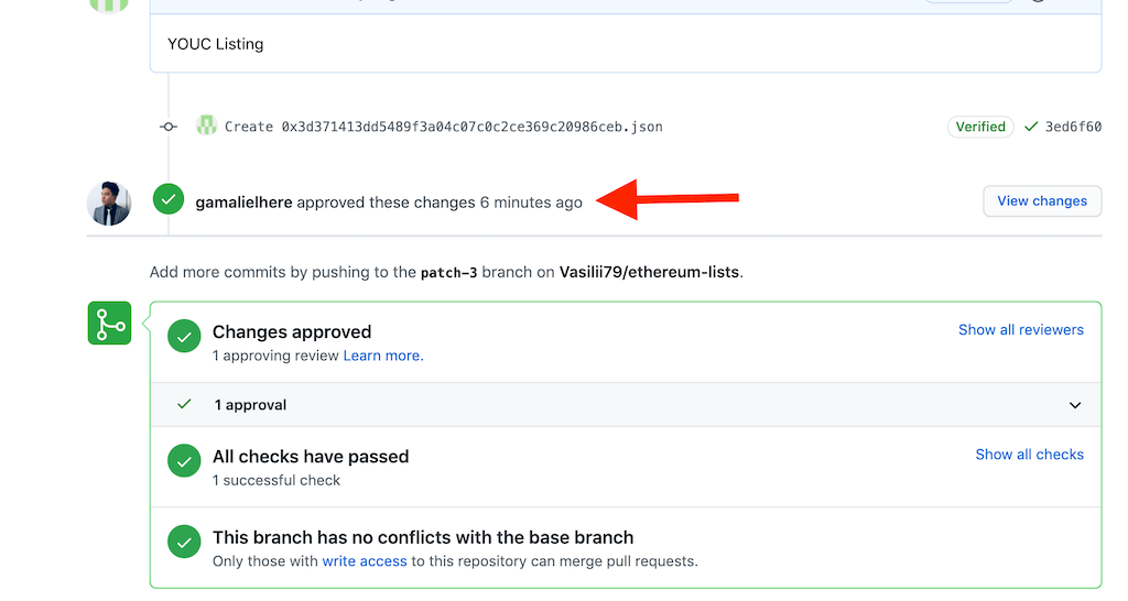 Pull Request approval on Github