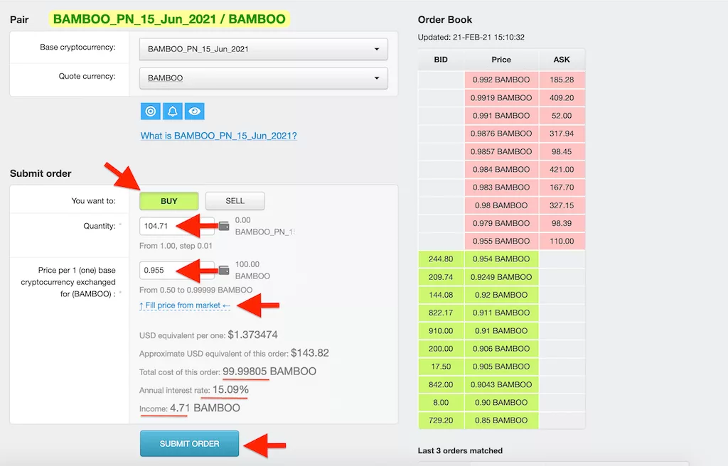 Obtain Bamboo promissory notes