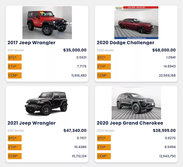 Car Coin's marketplace