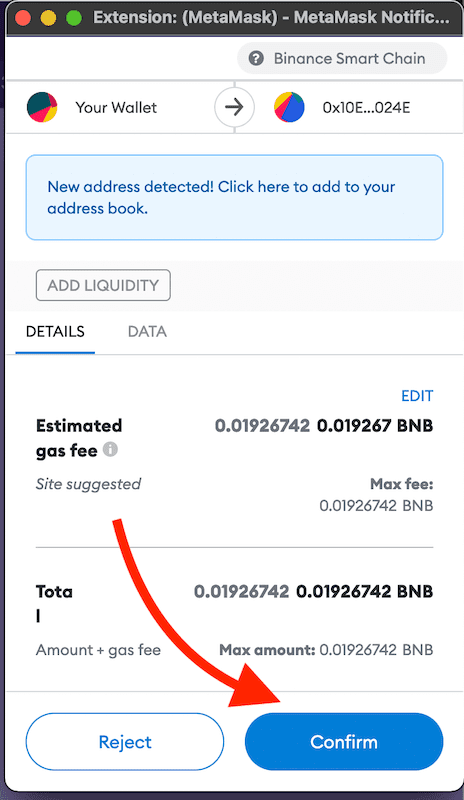 confirm transaction