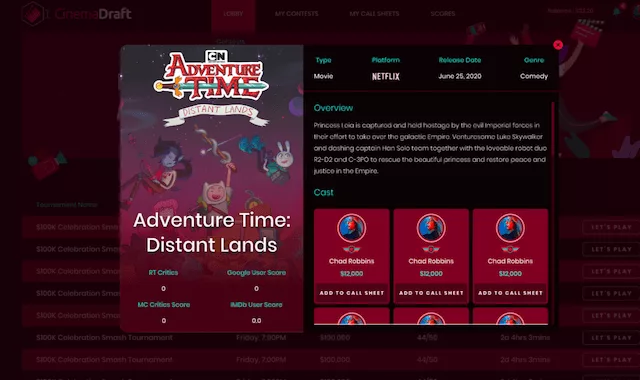 CinemaDraft platform