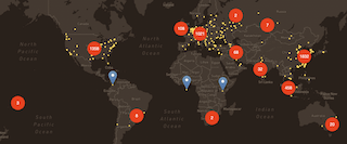 TRX's nodes on the map.