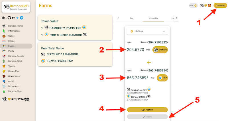 Stake TKP and Bamboo tokens