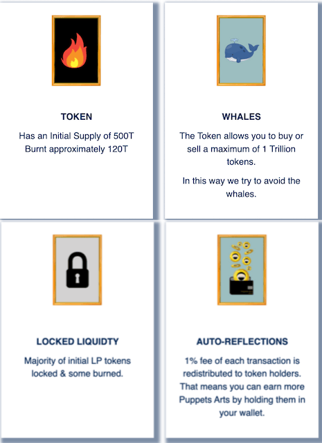 initial allocation of Puppets Arts tokens