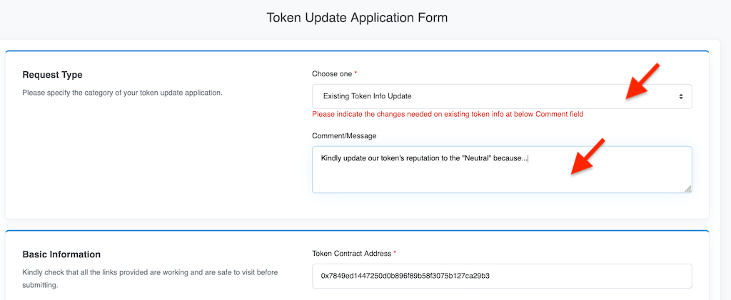 submit additional information on explorer