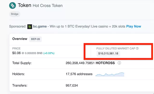 Market Cap tracking on Explorers