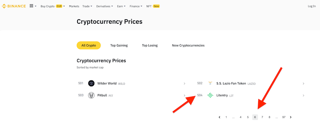 list token on binance