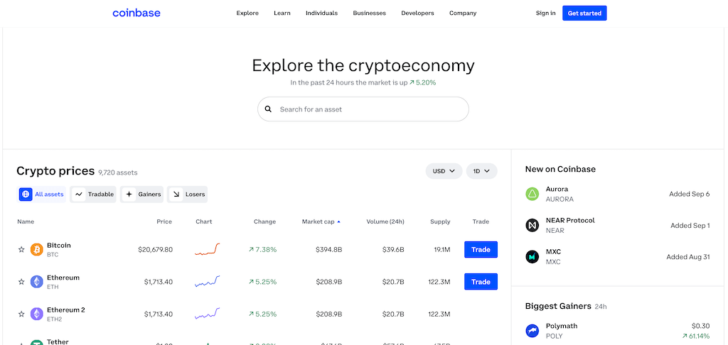 token browser coinbase