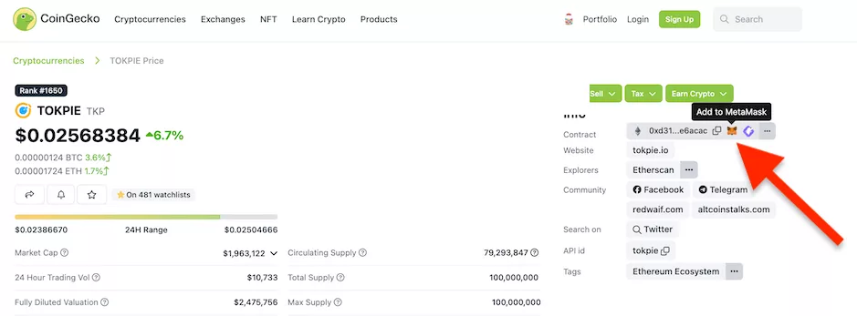 To add logo, open your token page on Coingecko