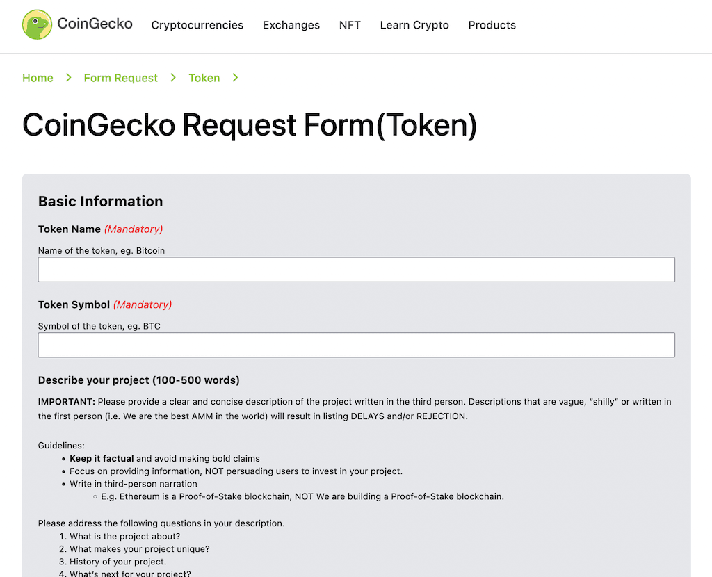 Fill in the form on CG