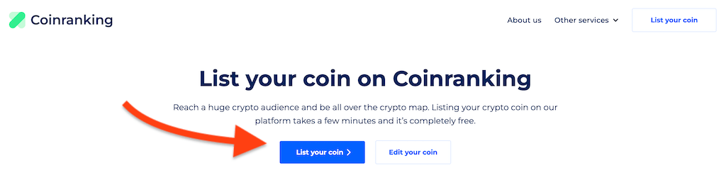 How to list coin on CoinRanking