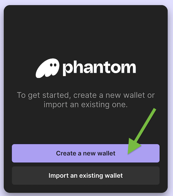 Create a wallet on Phantom