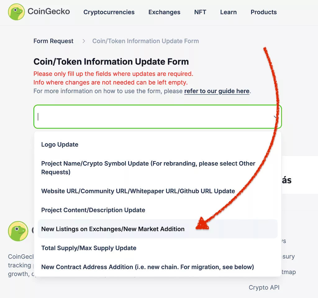 Update token with new markets