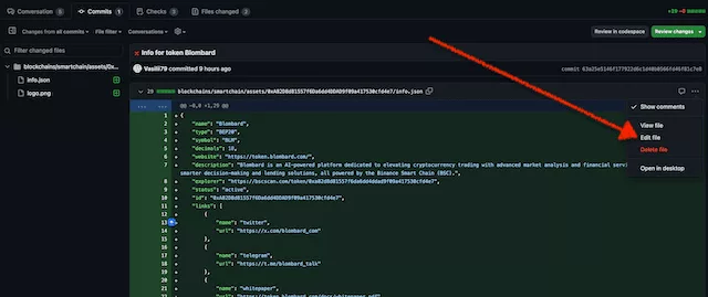 Edit info file on Github