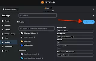 Manually adding Arbitrum network in MetaMask